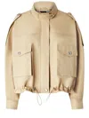 Pinko Cotton Blend Waterproof Jacket In Nude