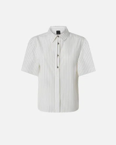 PINKO CHEMISE DE BOWLING EN COTON À RAYURES VERTICALES