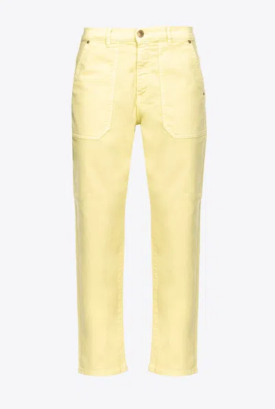 Pinko Cotton Bull Chino-style Jeans In Endive