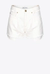 Pinko Short En Bull De Coton In White + White