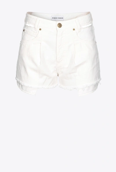 Pinko Cotton Bull Shorts In White + White