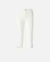 Pinko Cotton Canvas Capri Pants In Bright White