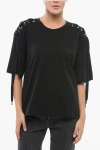 Pinko Lace-up Cotton T-shirt