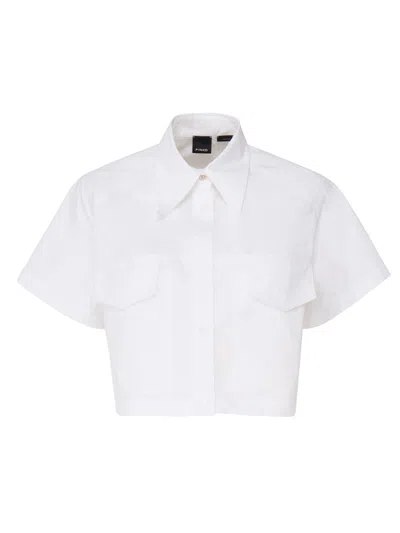 Pinko Cotton Crop Shirt In White