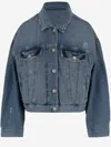 Pinko Distressed Denim Jacket In Denim