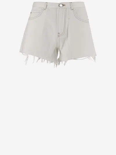 Pinko Cotton Denim Shorts In White