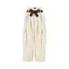 Pinko Oversize Cargo Trousers With Belt In White