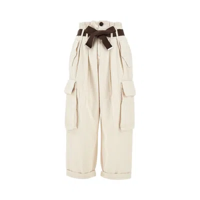 PINKO COTTON GABARDINE CARGO PANTS