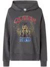 Pinko Motorbike Rider-print Oversized Hoodie In Grey