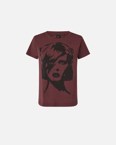 PINKO COTTON JERSEY T-SHIRT WITH ROCK'N'ROLL PRINT