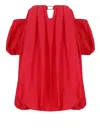 Pinko ‘bert' Red Dress With Exposed Shoulder Design And Removable Sleeves With Button In Red