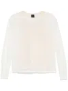 Pinko Semi-trasparent 'martin' Sweater In White Cotton In White