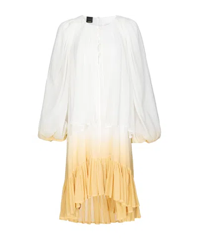 Pinko Cotton Ombré Dress In White