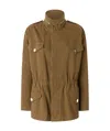 Pinko Cotton Overshirt High-neck Jacket In Brown