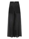Pinko Cotton Palazzo Trousers With Pockets In Black