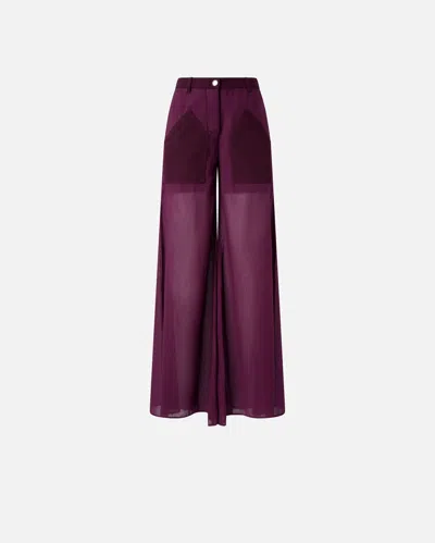 Pinko Cotton Palazzo Trousers With Pockets In Rot