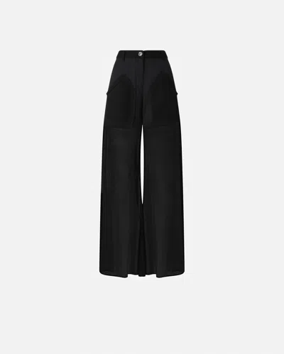 Pinko Cotton Palazzo Trousers With Pockets