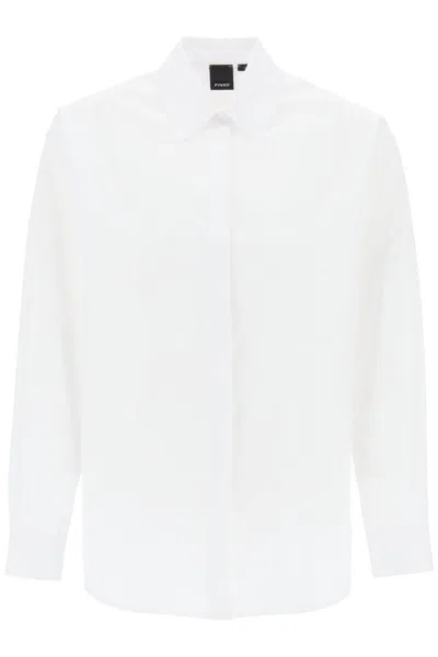 Pinko Cotton Popeline Shirt In Bianco