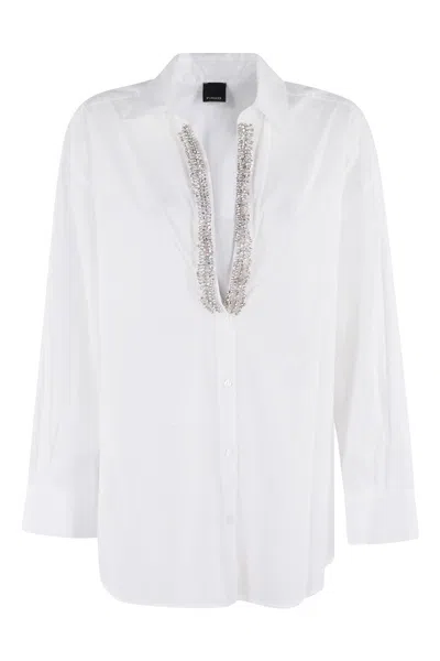Pinko Cotton Poplin Shirt In White