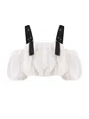 Pinko Balloon Sleeves Crop Top In White