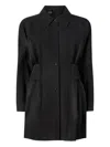 Pinko Short Shirt Dress In Habotai And Cotton In Black