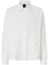 Pinko Chemise Avec Broderie Anglaise Et Cristaux In White