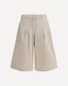 Pinko Canvas Shorts With Darts In Neutral
