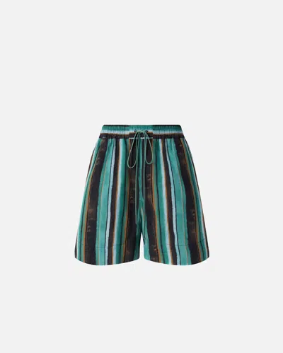 PINKO - SHORT EN COTON À RAYURES FAÇON COUPS DE PINCEAU - XS