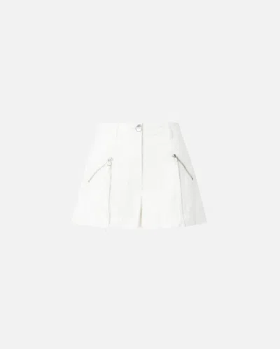 Pinko Cotton Shorts With Pockets And Zip In White
