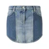 Pinko Mini-jupe En Denim À Mini Strass