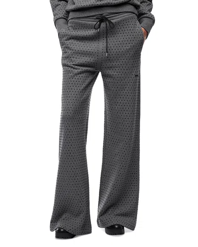 Pinko Cotton Studded Drawstring Pants In Gray