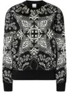 Pinko Paisley Pattern Cotton Sweatshirt In Black