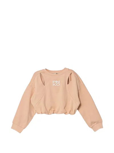 Pinko Kids' Cotton Sweatshirt In Orange