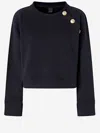 Pinko Cotton Sweatshirt With Buttons In Blue