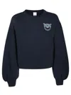 Pinko Cropped Sweatshirt With Voluminous Sleeves In Blue