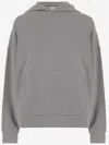 Pinko Grey Sweatshirt With Logo Embroidered On The Front In Cotton Woman In Grey
