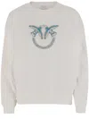 Pinko White Embroidered Sweatshirt In White