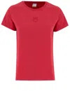 Pinko Love Birds-embroidered T-shirt In Rosso