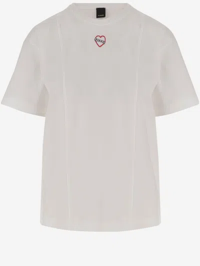 Pinko Cotton T Shirt With Logo In White