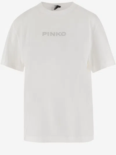 Pinko Cotton T-shirt With Logo In White