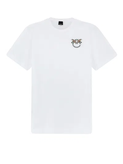 Pinko Cotton T-shirt With Love Birds Logo On The Front In White