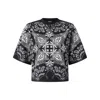 Pinko Crew Neck Paisley Pattern Short Sleeves Tops