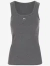 Pinko Love Birds-embroidered Ribbed Tank Top In Grey