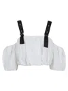 PINKO COTTON TOP WITH STUDDED SHOULDERS