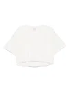 Pinko Cropped White T-shirt With Embroidered Logo In White