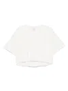 Pinko Cropped White T-shirt With Embroidered Logo In White