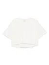 Pinko Cropped White T-shirt With Embroidered Logo In White
