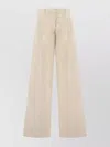 Pinko Cotton Trousers With Wide Leg And High Waist In Brown