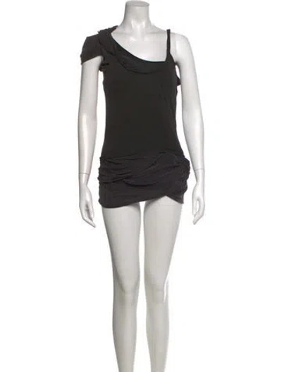 Pre-owned Pinko Cowl Neck Mini Dress In Black