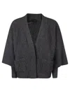 Pinko Layered Ribbed-knit V-neck Cardigan